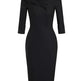 Ladies retro sweetheart collar casual wine dance dress foreign trade wide collar pencil skirt - EX-STOCK CANADA