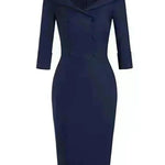 Ladies retro sweetheart collar casual wine dance dress foreign trade wide collar pencil skirt - EX-STOCK CANADA