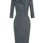 Ladies retro sweetheart collar casual wine dance dress foreign trade wide collar pencil skirt - EX-STOCK CANADA