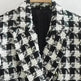 Lapel Long Sleeve Double Breasted Houndstooth Coat Top For Women - EX-STOCK CANADA