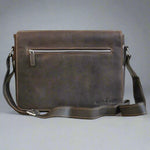 Greenwood Leather Laptop Bag. Premium Waxed Pull-Up Leather Messenger Bag 