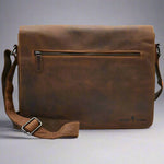 Greenwood Leather Laptop Bag. Premium Waxed Pull-Up Leather Messenger Bag EX-STOCK Canada 