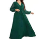 Large Size Solid Color Elastic Waist flared Abaya Dress for Turkey Middle East Women - EX-STOCK CANADA