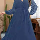 Large Size Solid Color Elastic Waist flared Abaya Dress for Turkey Middle East Women - EX-STOCK CANADA