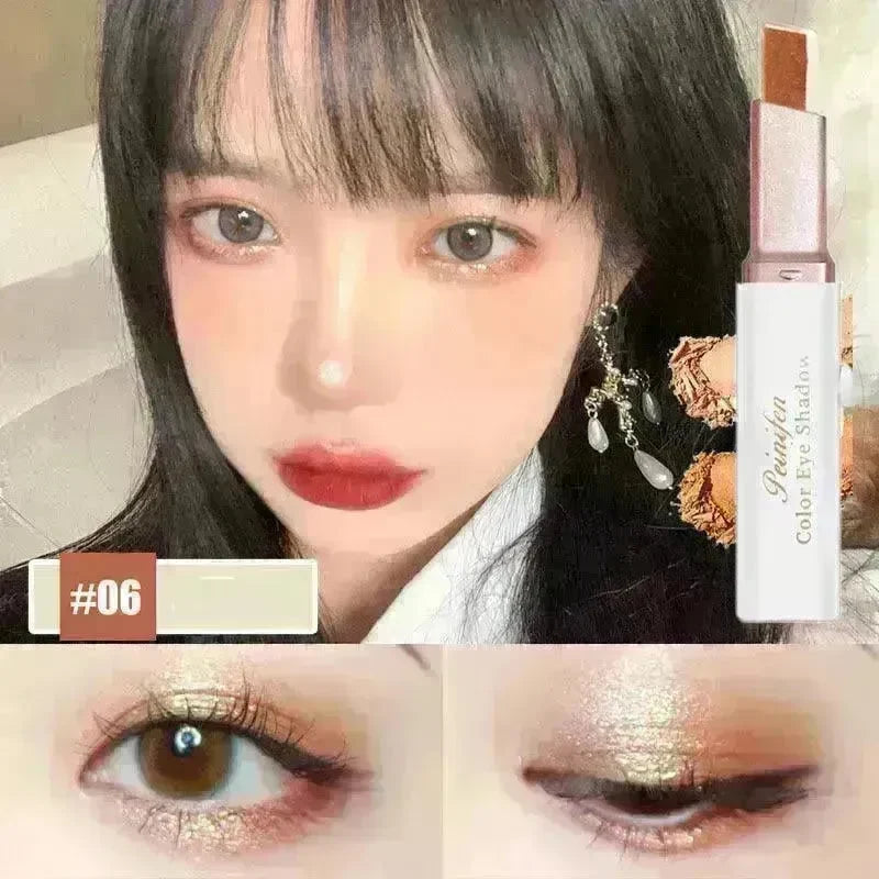 Lazy Eyeshadow Stick Stereo Gradient Shimmer Double Color Eye Shadow Pen Waterproof Easy To Wear Eyeshadow - EX-STOCK CANADA