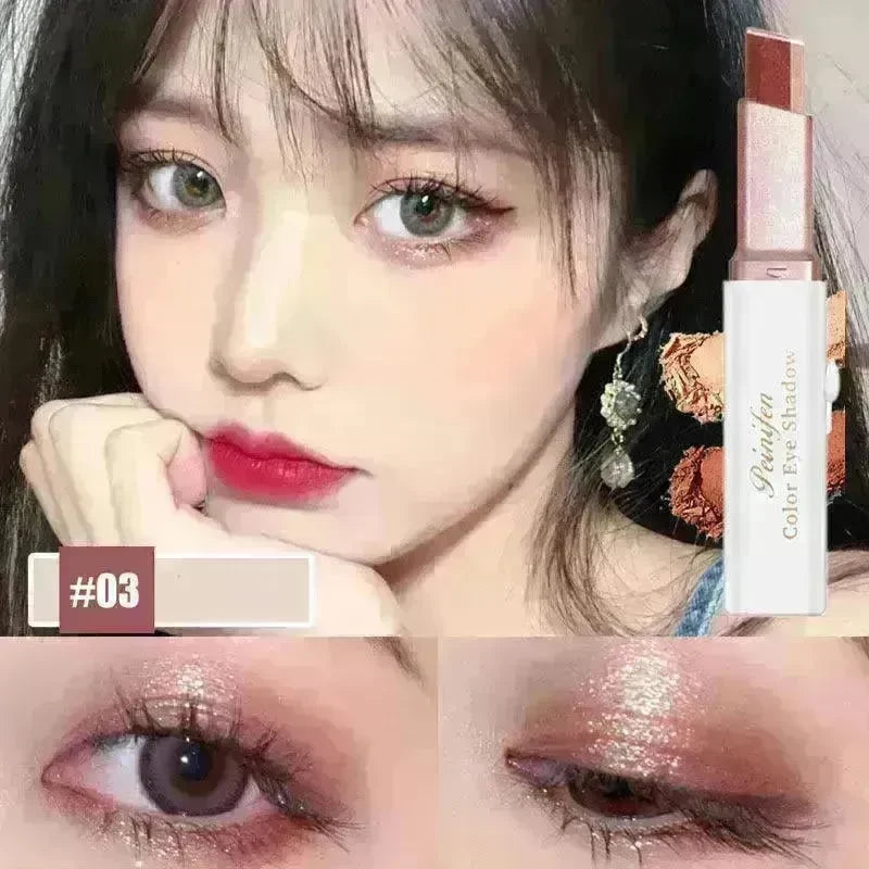 Lazy Eyeshadow Stick Stereo Gradient Shimmer Double Color Eye Shadow Pen Waterproof Easy To Wear Eyeshadow - EX-STOCK CANADA