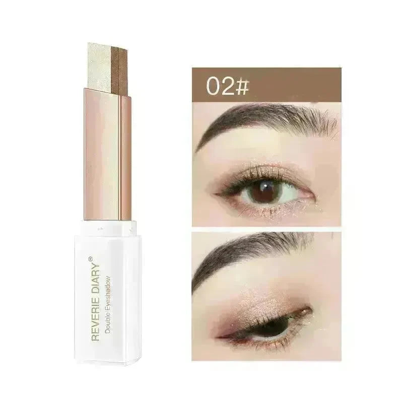 Lazy Eyeshadow Stick Stereo Gradient Shimmer Double Color Eye Shadow Pen Waterproof Easy To Wear Eyeshadow - EX-STOCK CANADA