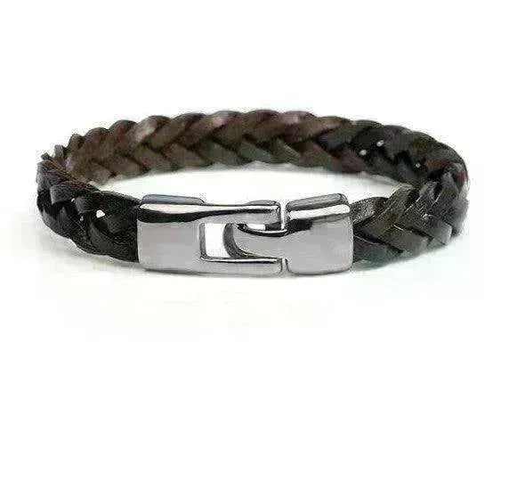 Leather alloy vintage hand-woven bracelet - EX-STOCK CANADA