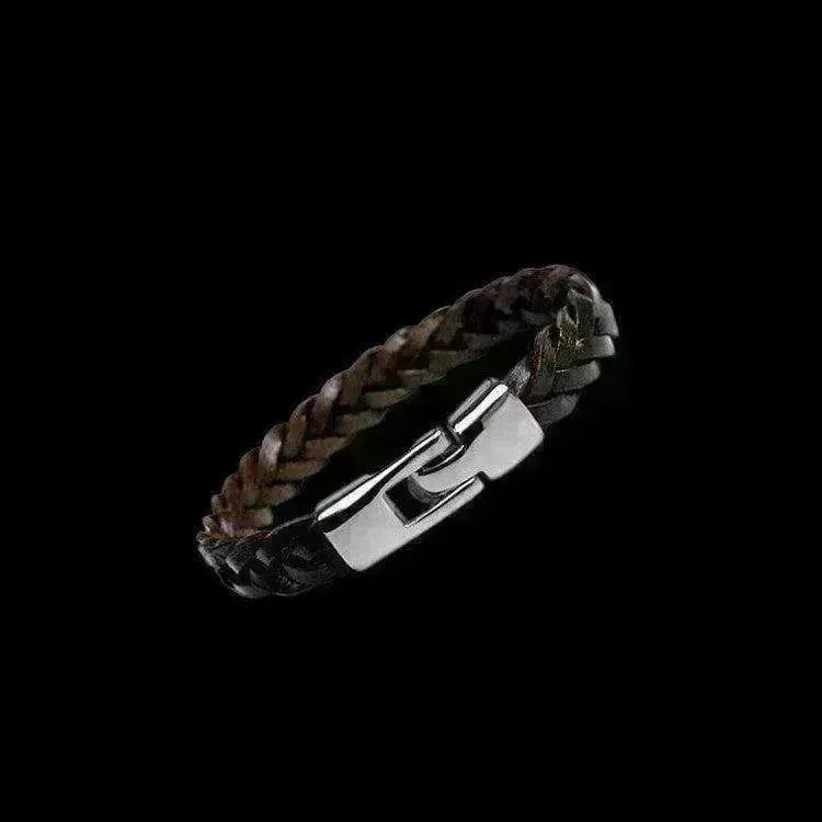 Leather alloy vintage hand-woven bracelet - EX-STOCK CANADA