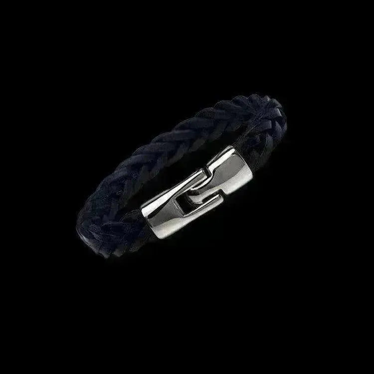 Leather alloy vintage hand-woven bracelet - EX-STOCK CANADA