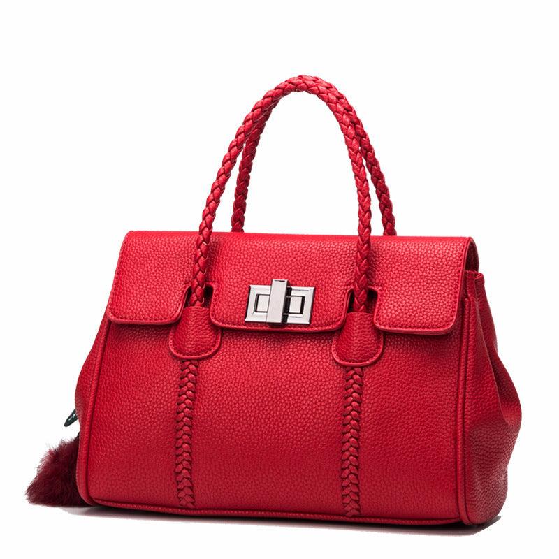 Leather handbags lychee pattern handbag - EX-STOCK CANADA