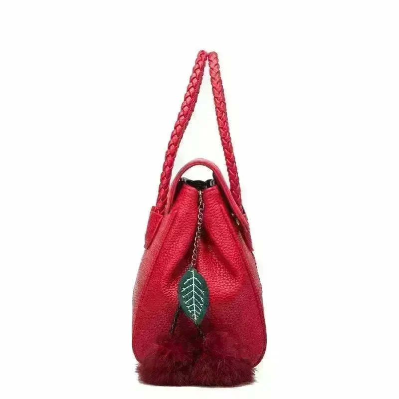 Leather handbags lychee pattern handbag - EX-STOCK CANADA