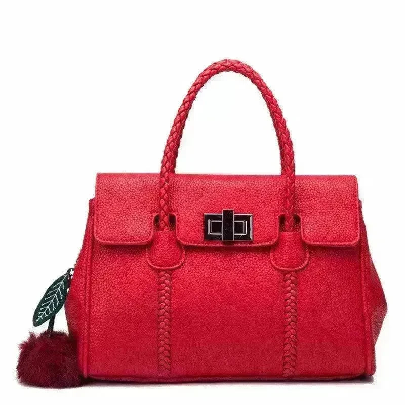 Leather handbags lychee pattern handbag - EX-STOCK CANADA