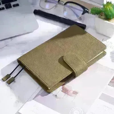 Leather Notebook Lychee Pattern Head Layer Cowhide A6 Loose-Leaf Diary - EX-STOCK CANADA