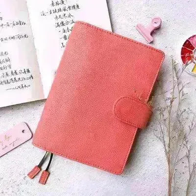 Leather Notebook Lychee Pattern Head Layer Cowhide A6 Loose-Leaf Diary - EX-STOCK CANADA