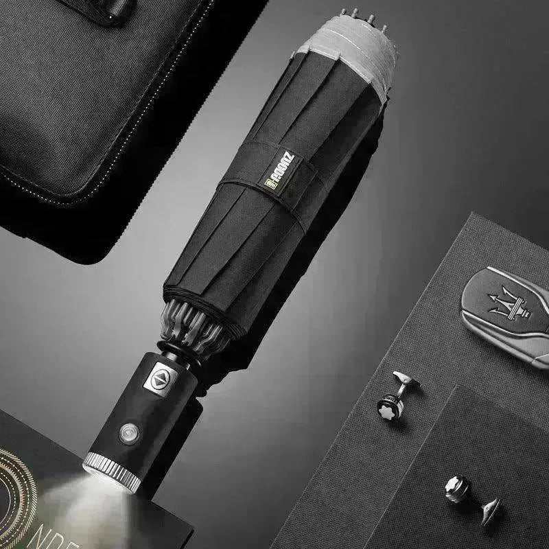 LED Flashlight Lighting Rain and Sunshine Folding Umbrella - EX-STOCK CANADA