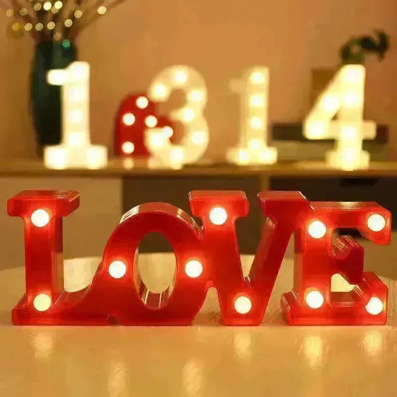 LED Night Light A-Z 0-9 Battery Lamp Wedding Party Decor - EX-STOCK CANADA