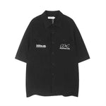 Letter Embroidered Workwear With Pocket Shirt - EX-STOCK CANADA