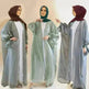 Lily Satin Cardigan Lace-up Bow Robe Abaya Dress for Arab Dubai Turkey Middle East Women - EX-STOCK CANADA