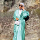 Lily Satin Cardigan Lace-up Bow Robe Abaya Dress for Arab Dubai Turkey Middle East Women - EX-STOCK CANADA