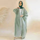 Lily Satin Cardigan Lace-up Bow Robe Abaya Dress for Arab Dubai Turkey Middle East Women - EX-STOCK CANADA