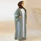 Lily Satin Cardigan Lace-up Bow Robe Abaya Dress for Arab Dubai Turkey Middle East Women - EX-STOCK CANADA