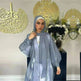 Lily Satin Cardigan Lace-up Bow Robe Abaya Dress for Arab Dubai Turkey Middle East Women - EX-STOCK CANADA