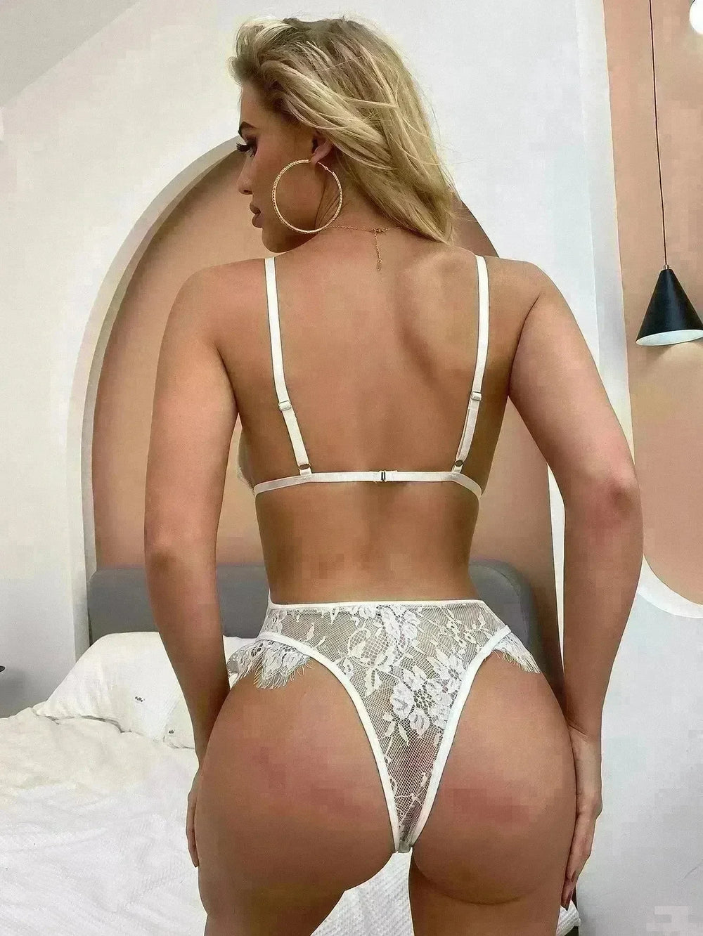 Lingerie Jumpsuit Lace Lingerie White Perspective Lingerie Backless - EX-STOCK CANADA