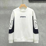 Loose Color Matching Round Neck Long Sleeve T-shirt Casual Top - EX-STOCK CANADA
