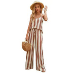 Loose Homewear Striped Small Sling Trousers Woven Suit Women - EX-STOCK CANADA