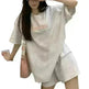 Loose Slimming Short Sleeve T-shirt High Waist Wide Leg Shorts - EX-STOCK CANADA