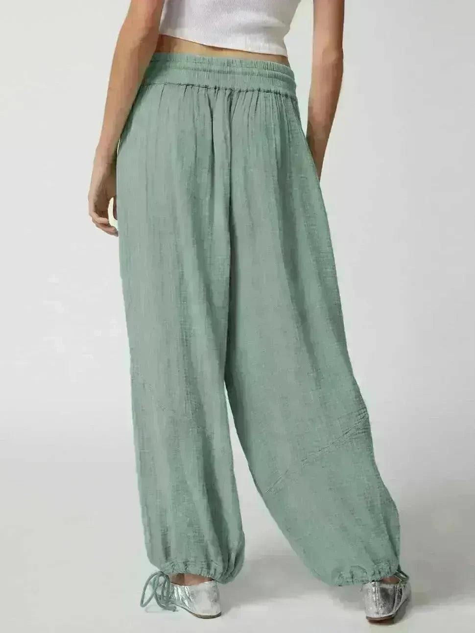 Loose Wide Leg Pants Women Drawstring Leggings Trousers - EX-STOCK CANADA