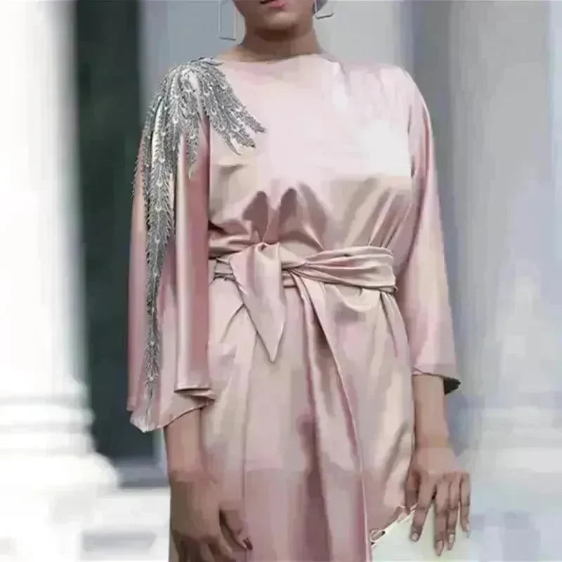 Loriya Exquisite Embroidery Sleeve Cardigan Women's Dress Evening Party Cocktail Party Dress - EX-STOCK CANADA