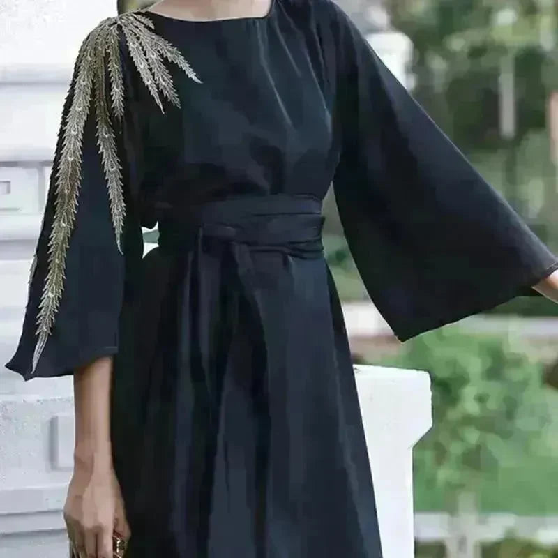 Loriya Exquisite Embroidery Sleeve Cardigan Women's Dress Evening Party Cocktail Party Dress - EX-STOCK CANADA