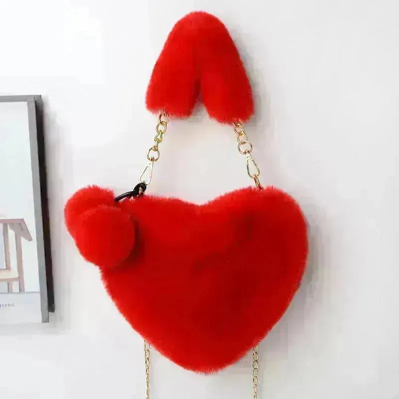 Love Bags Soft Plush Handbags Women Valentine's Day Party Bag - EX-STOCK CANADA