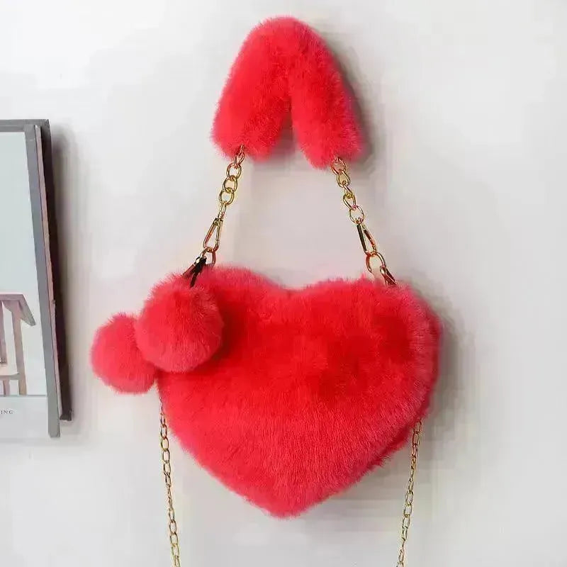 Love Bags Soft Plush Handbags Women Valentine's Day Party Bag - EX-STOCK CANADA