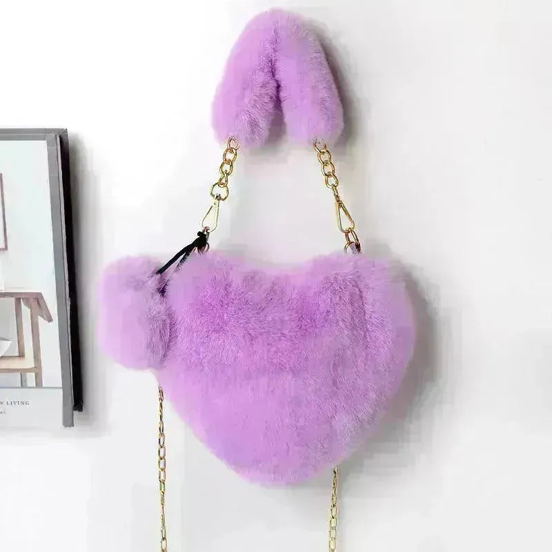 Love Bags Soft Plush Handbags Women Valentine's Day Party Bag - EX-STOCK CANADA