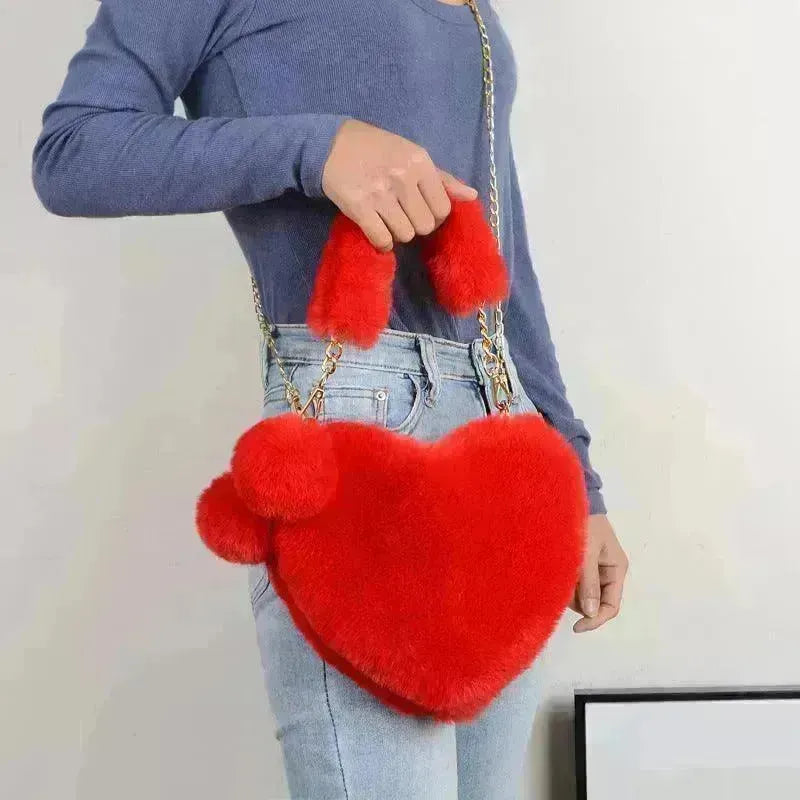 Love Bags Soft Plush Handbags Women Valentine's Day Party Bag - EX-STOCK CANADA
