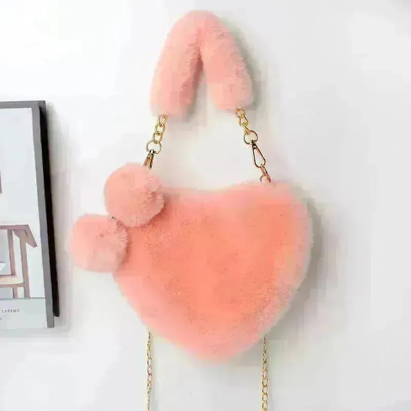 Love Bags Soft Plush Handbags Women Valentine's Day Party Bag - EX-STOCK CANADA