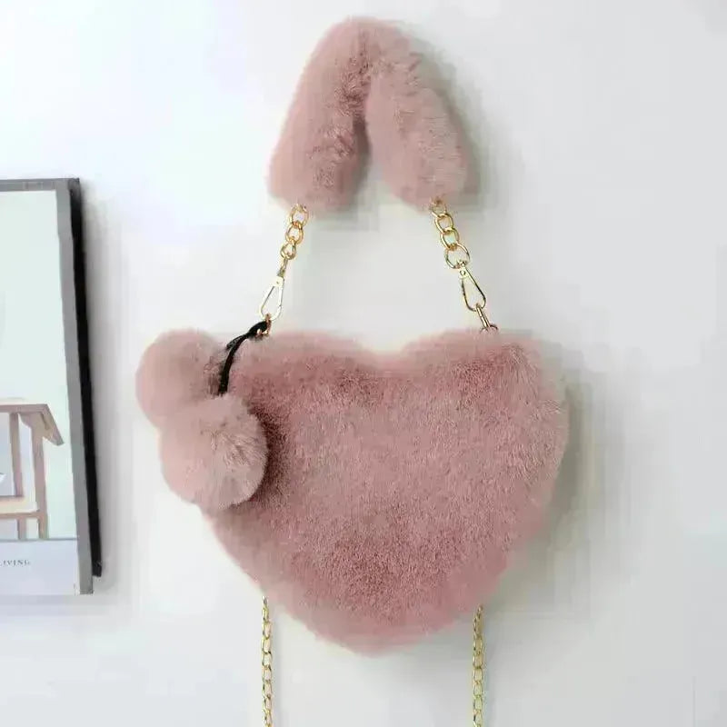 Love Bags Soft Plush Handbags Women Valentine's Day Party Bag - EX-STOCK CANADA