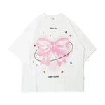 Love Heart Bow Tie Printed Short Sleeve - EX-STOCK CANADA
