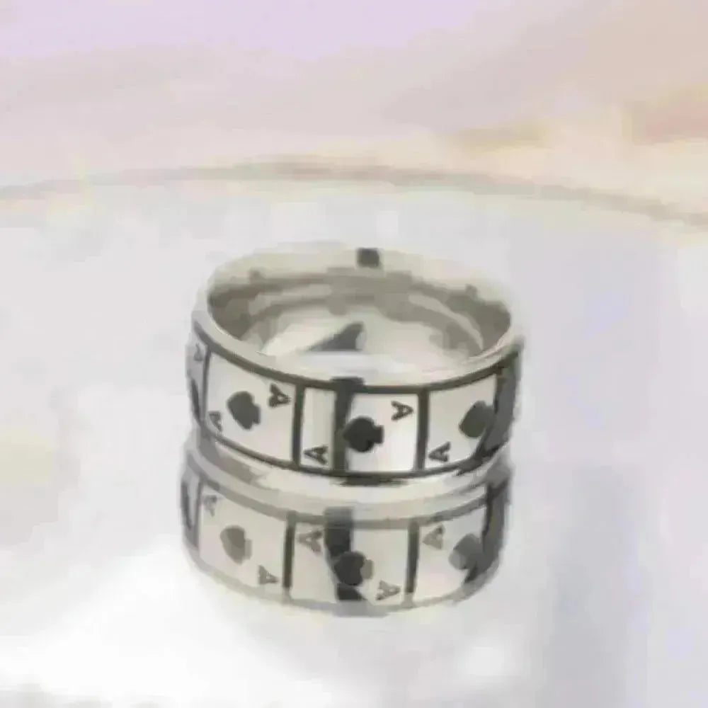Lucky Of Spades Titanium Steel Magic Playing Card Stainless Steel Ring - EX-STOCK CANADA