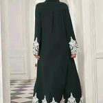 Luxurious Embroidered Blouse Lace Cardigan Dress for Beautiful Arab Dubai Turkey Middle Eastern Women - EX-STOCK CANADA