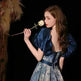 Luxurious Princess Court Oil Painting Style Tube Top Blue Evening Dress Bowl Gown - EX-STOCK CANADA