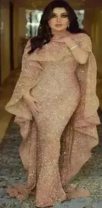 Luxury Mermaid Middle East Arabic Kafan Dubai Gold Mermaid Abiye Evening - EX-STOCK CANADA