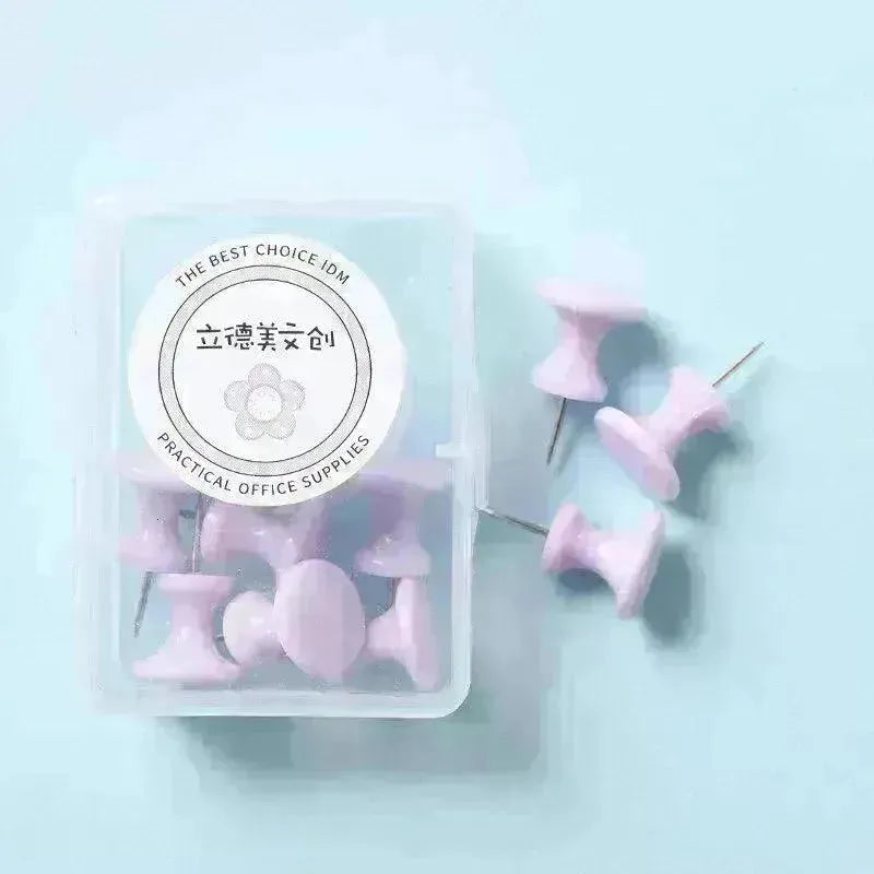 Macaron Color Boxed Push Pin Simple Creative Large Small Size Plastic Pushpin Office Supplies - EX-STOCK CANADA
