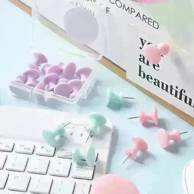 Macaron Color Boxed Push Pin Simple Creative Large Small Size Plastic Pushpin Office Supplies - EX-STOCK CANADA