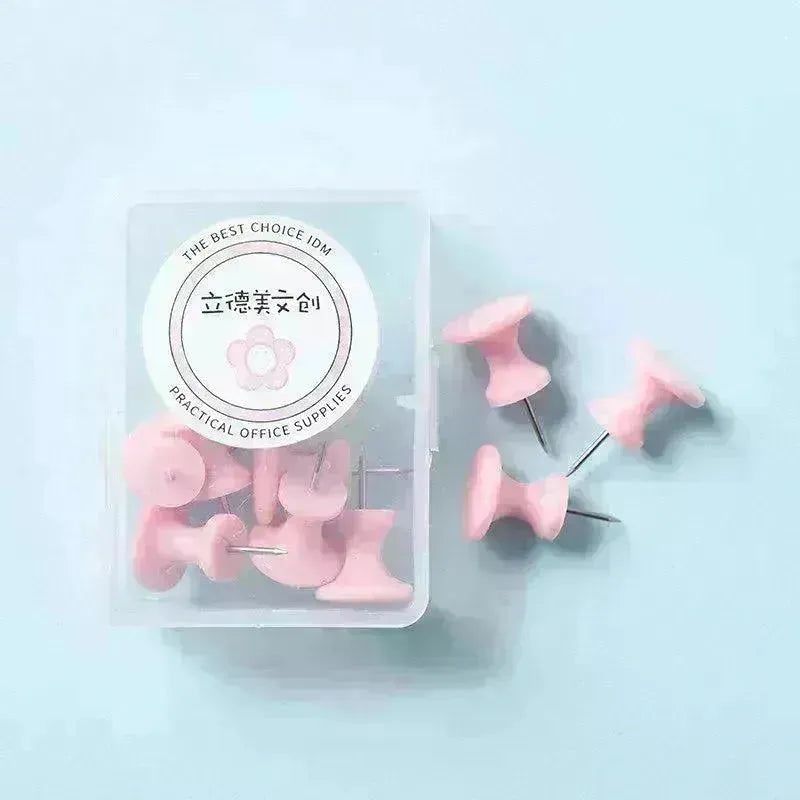 Macaron Color Boxed Push Pin Simple Creative Large Small Size Plastic Pushpin Office Supplies - EX-STOCK CANADA