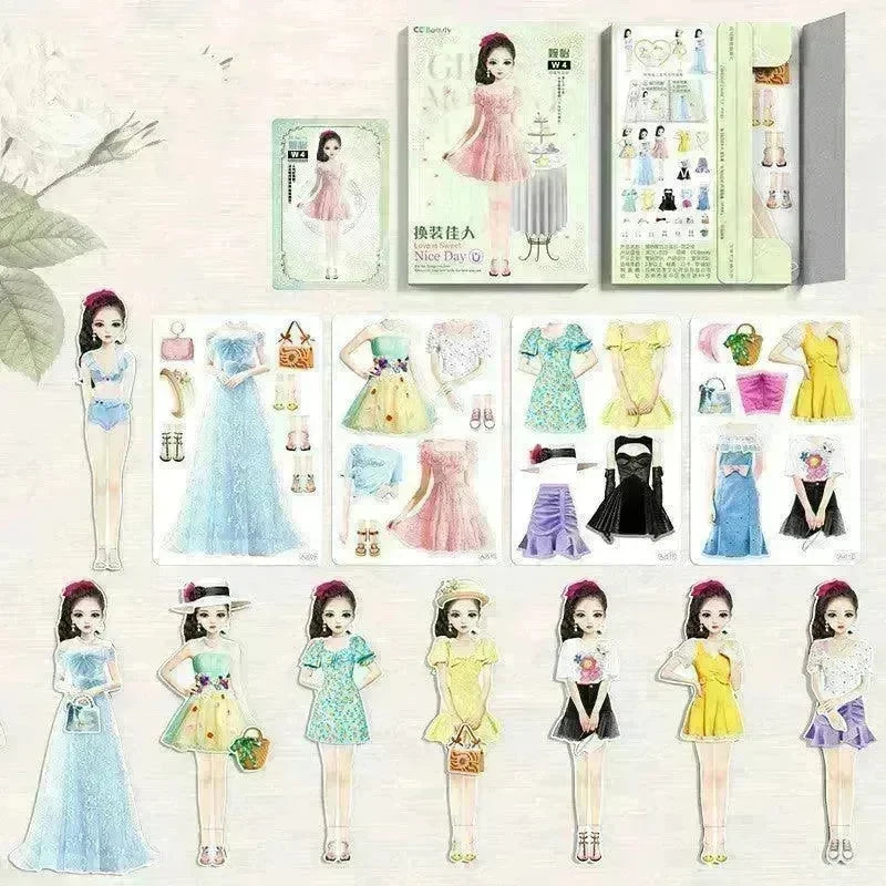 Magnetic Baby Girl Dressing Stickers Baby Clothing Stickers Book Toys - EX-STOCK CANADA