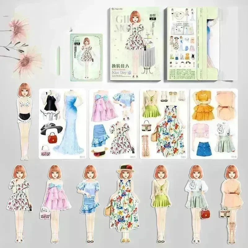 Magnetic Baby Girl Dressing Stickers Baby Clothing Stickers Book Toys - EX-STOCK CANADA